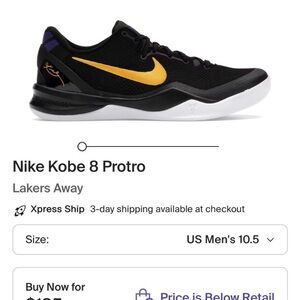 Nike Kobe 8 Protro Black and Gold Sneakers